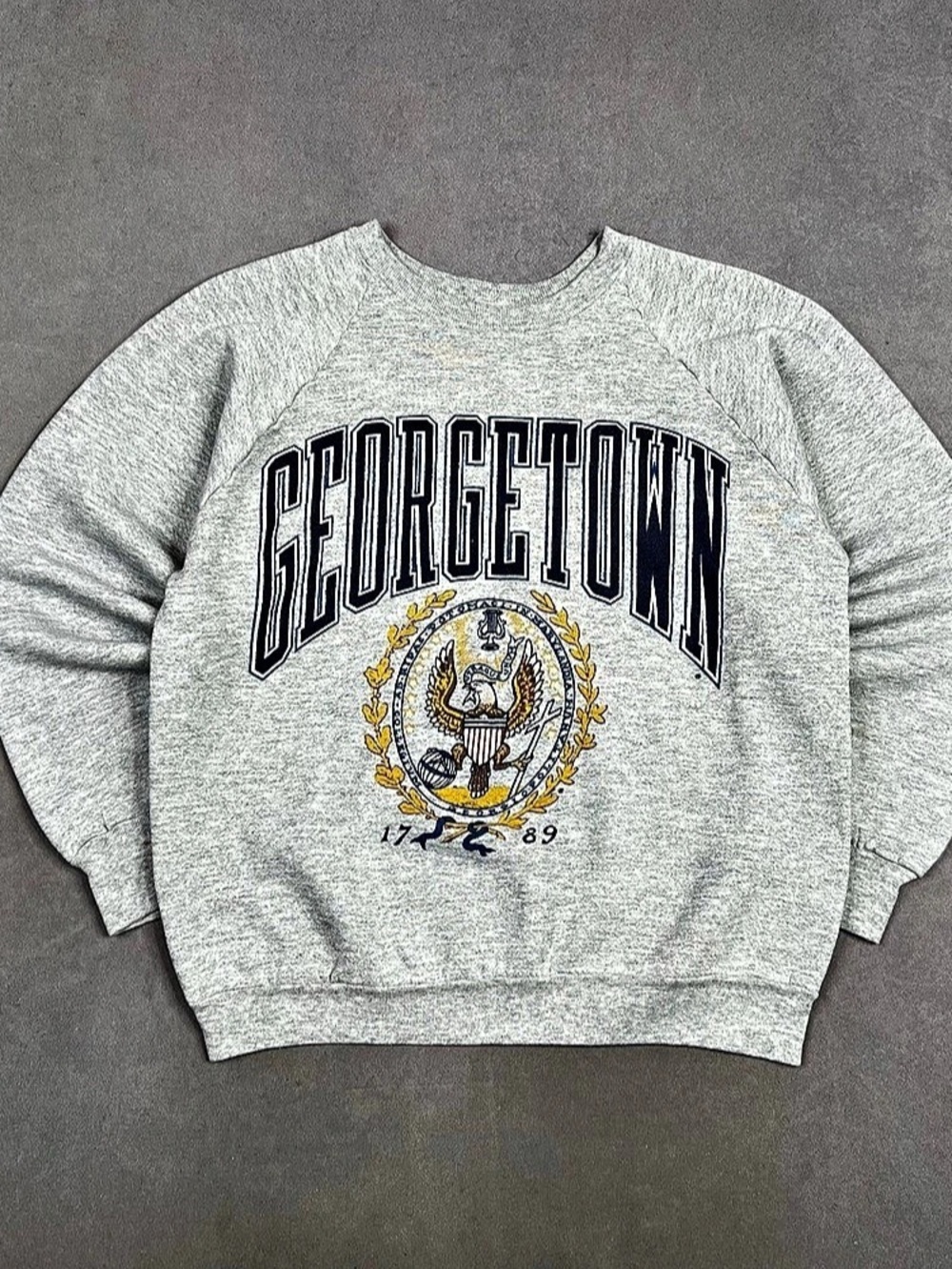 Vintage Georgetown University Crest Crewneck Sweatshirt Fruit of the Loom 1989